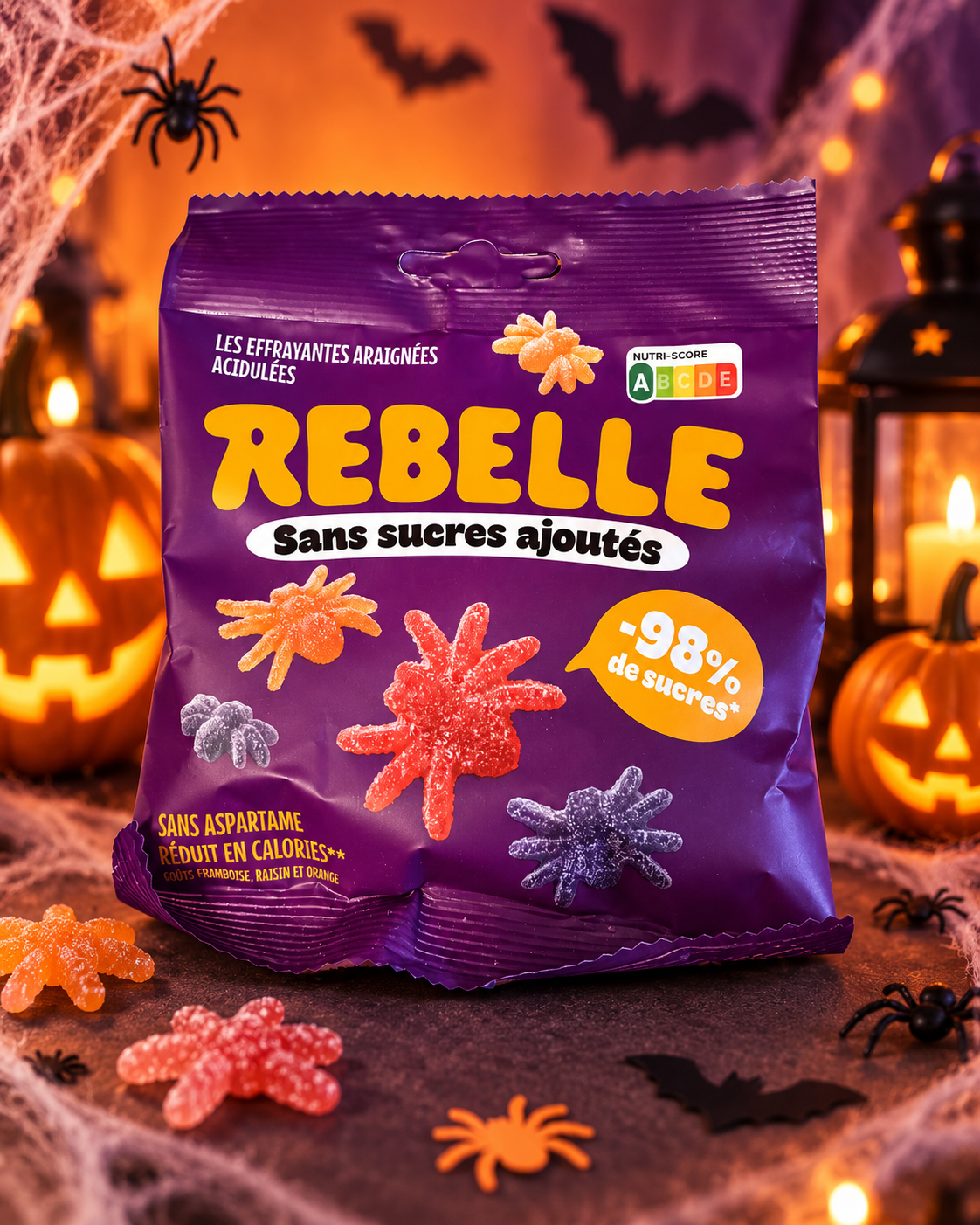 Araignée acidulée sans sucre ( sachet de 50g)