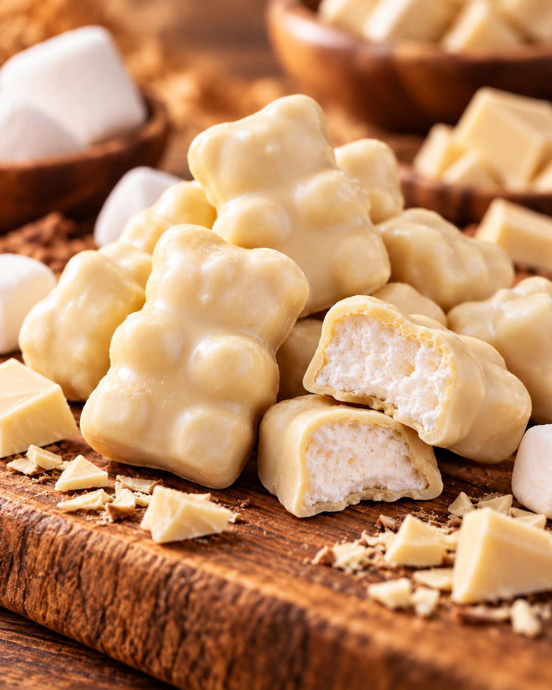 Ourson guimauve chocolat blanc ( lot de 5 )